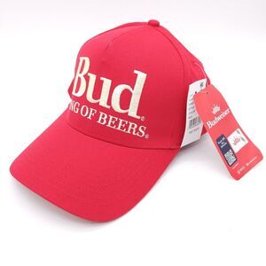 Budweiser Bud King Of Beers Pacsun Snapback Trucker Hat Red Embroidered Ball Cap